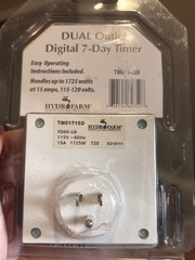 New HydroFarm Autopilot Dual Outlet 7-Day Grounded Digital Programmable Timer
