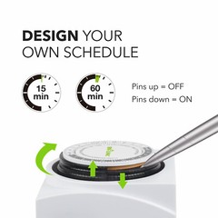 BN-LINK Heavy Duty Mechanical 24 Hour Timer Dual Outlet 3-Prong Accurate Indoor