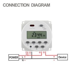Baomain Time Switch Relay,Digital LCD Programmable Timer,24V Timer, White