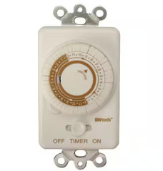 20-Amp 24-Hour In-Wall Programmable Mechanical Timer, White