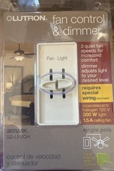 LUTRON SKYLARK Fan Ctrl & Dimmer 1.5 Amp 300W Single-Pole Ivory S2-LFSQH