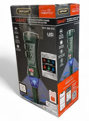 Defiant Smart Outdoor 4 ft. 6-Outlet Power Stake Timer Holiday Lights Projector