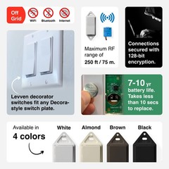 3-Way On/Off Wireless Switch Kit – Decorator-Style Switch, Wireless Power Con…