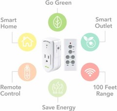 BN-LINK Wireless Remote Control Socket Electrical Outlet Switch Automation White