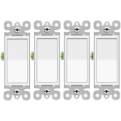 3 Way Switch White, 4 Pack Three Way/Single Pole Light Switch Rocker Switches 1