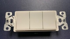 Light switch, 3-circuit, paddle-type, white, new and never used