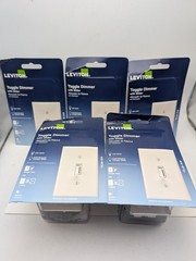 5x Leviton TSL06-1KW 120V White Single-Pole/3-Way Universal Toggle Slide Dimmer
