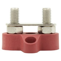 TWIN M8 Terminal Post Power Distribution Block Bus Bar – Side Mount Black Red