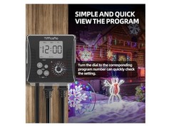 TiFFCOFiO Outdoor Digital Programmable Waterproof Light Timer, 15a/1875w