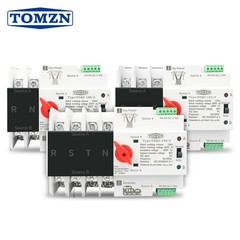 TOMZN Din Rail 2P 3P 4P ATS Dual Power Automatic Transfer Switch Electrical Sele
