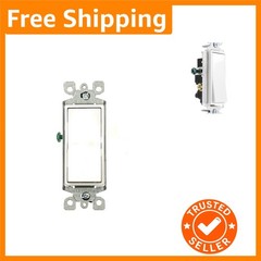 15 Amp Decora Rocker 3-Way AC Quiet Switch, 120/277V, White – Residential Grade