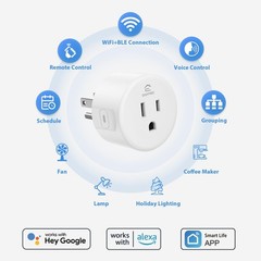 Smart Plug, WiFi Outlet Works with Alexa & Google Home, Smart Home Socket wit…
