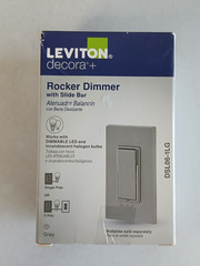 LEVITON DECORA+ Rocker Dimmer with Slide Bar R14-DSL06-1LG Gray Lot of 3 ~ NOS