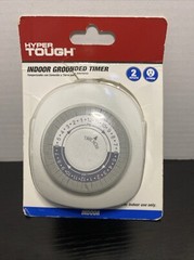 Hyper Tough Indoor Grounded Timer 15 Amp 2 Outlets 3 Prong HT1025