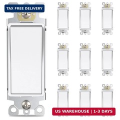 Thunderway 3 Way Decorator Light Switch- Electrical Rocker Paddle Wall Switch, 1