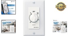 Energy-Saving 15-Minute Timer for Lights & Appliances – Easy Installation, White