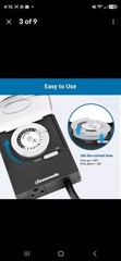 24-Hour Mechanical Light Timer with 2ft Long Cord, Waterproof Electrical Timer