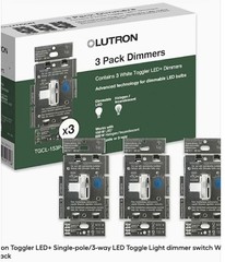 Lutron Toggler LED+ Single-Pole/3-Way Toggle Light Dimmer Switch White 3-Pack