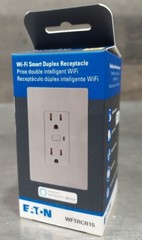 Eaton WFTRCR15-GY-SP-L. Wi-Fi Smart Receptacle. Works w/Amazon Alexa. 15A 125v