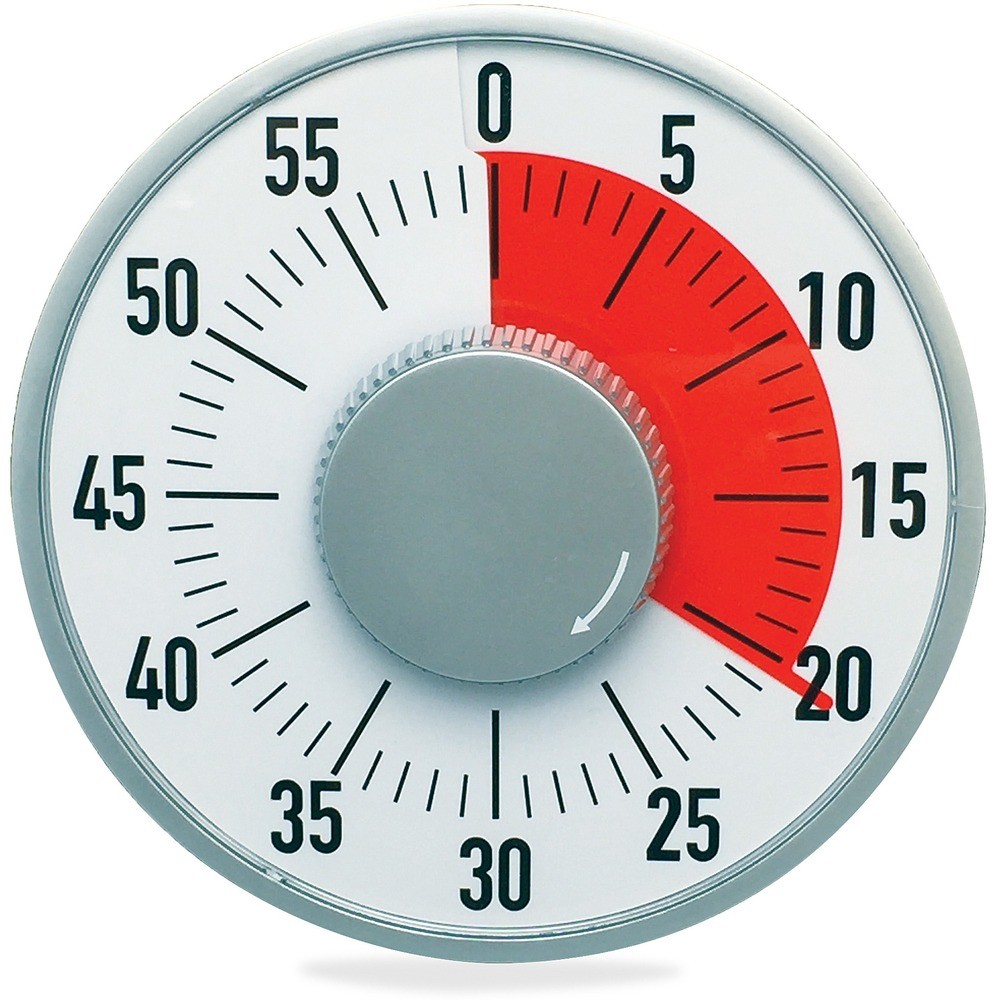 Ashley 6-1/4″ Timer – 1 Hour – Desktop – For Testing, Game, Classroom – Gray,