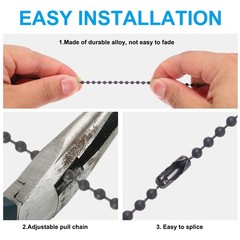 2 Pcs Sky Blue 12″ Ceiling Fan Pull Chain Diamond Pendant Chain Extender