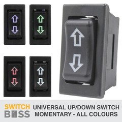 Universal POWER WINDOW SWITCH 5 PIN Momentary Up Down 12v Seat Actuator LED