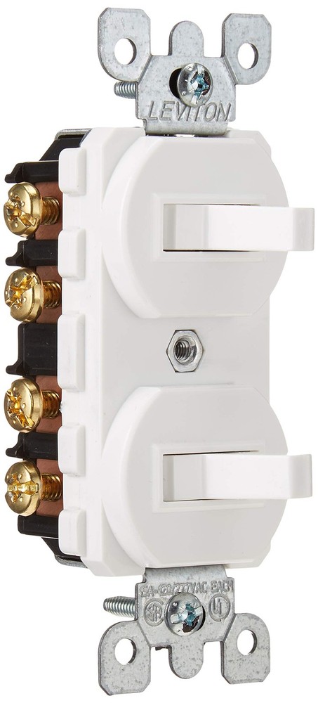 15 Amp, 120/277 Volt, Duplex Style 3-Way / 3-Way AC Combination Switch