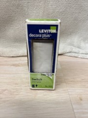 Leviton 5691-2W Decora Switch, 15A, 120/277V, 1-Pole, White, Back/Side Wired New