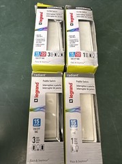 Lot 2-Radiant 2 in 1 15/20 Amp Paddle Switch 2-15 Amp Paddle Switch