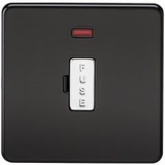 Knightsbridge 13A Screwless Socket Unit With Neon Fuse – Matte Black