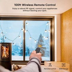 Dimmer Plug with 100FT Wireless Remote Control, IP44 Weather Resistance, Outd…
