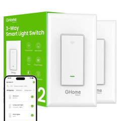 Ghome Smart Switch 3 Way Light Wi-Fi Switch Compatible Alexa And Google Home