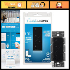 Smart Dimmer Switch for LED Lights, 150W, Single-Pole/3-Way, No Neutral, Black