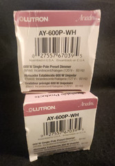 New In Box Lutron Ariadni AY-600-WH 600 W Single Pole Dimmer Switch White