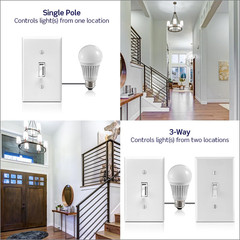 Toggle Slide Dimmer Switch for Dimmable LED, Halogen and Incandescent Bulbs, TSL