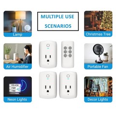 Indoor Remote Control Outlet with 1 Grounded Plugs, 80 FT Range Wireless Outl…