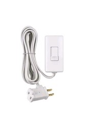 White 150w LED /300W Incandescent Plug-In Table Top Dimmer Slide Switch