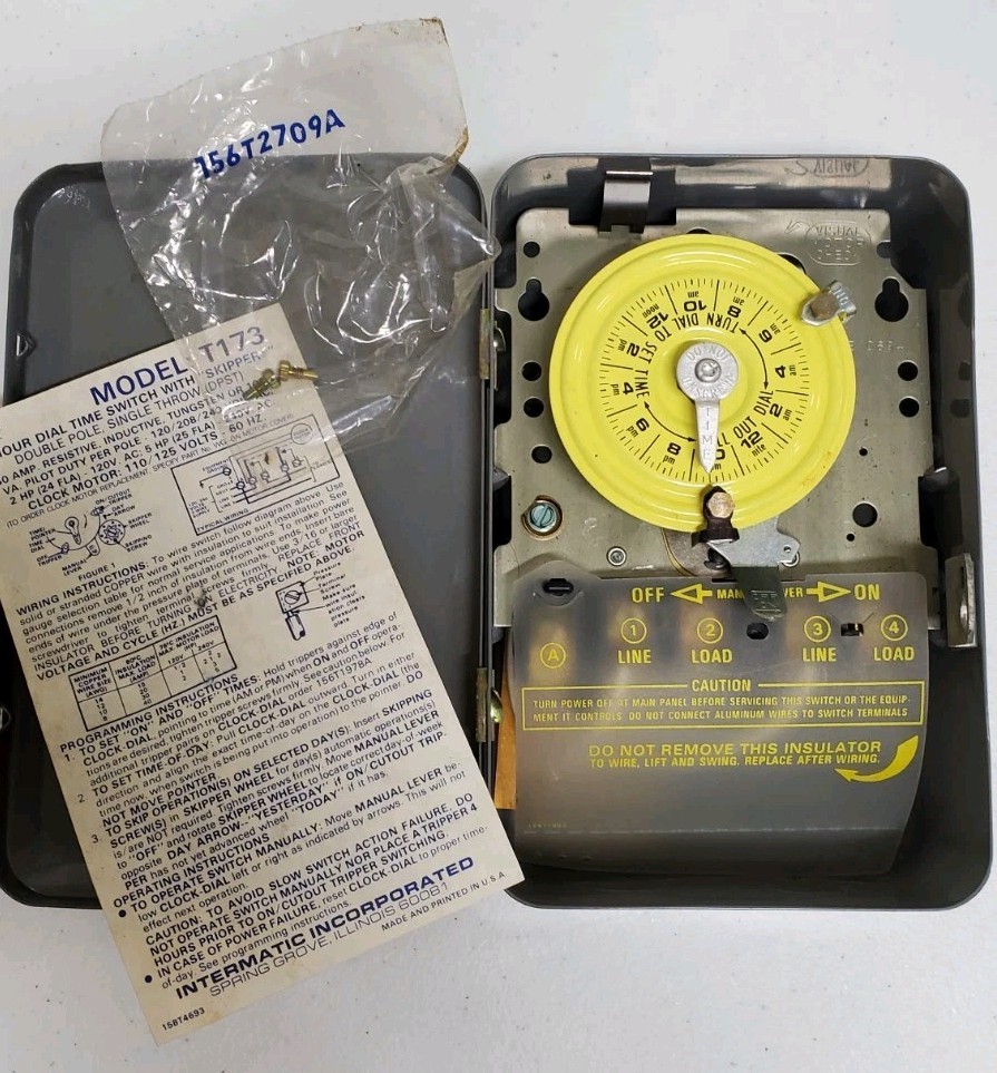 Intermatic T173 Electromechanical Timer, 24 Hour, Dpst