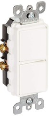 20 Amp, 120/277 Volt, Decora Single-Pole/Single-Pole AC Combination Switch