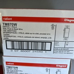 9 Pack Out Of Box TM870-W Legrand Pass & Seymore Decora Rocker Flat Light Switch