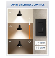 ELEGRP 3 pack Three Way Smart Dimmer Light Switches DTR30, 2.4GHz Wi-Fi, Black