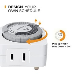 Timers for Electrical Outlets,4 Hour Indoor Plug-in 2Prong-1Outlet 2