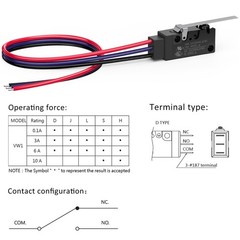 Long Hinge Straight Lever Waterproof Momentary Push Button Micro Limit Switch…