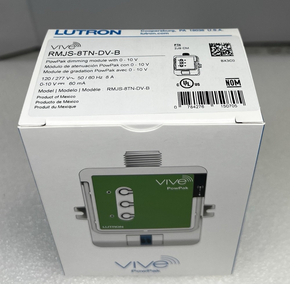 New Lutron RMJS-8TN-DV-B Vive PowPak RMJS8TNDVB