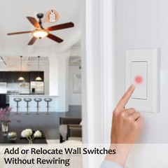 Wireless Light Switch And Receiver Kit 15a High Power No Wiring No Interference