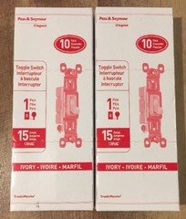 (LOT OF 2) 20 Switches Pass & Seymour 660-IGCP Single Pole Switch, Ivory