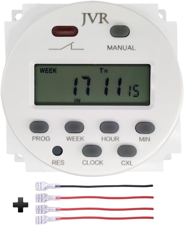 JVR 12V Programmable Timer Switch Relay DC AC Solar Battery Powered Control NEW