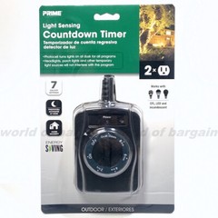 COUNTDOWN TIMER Light Sensing ON/OFF Dusk-Dawn Auto Power Outlet Christmas Light