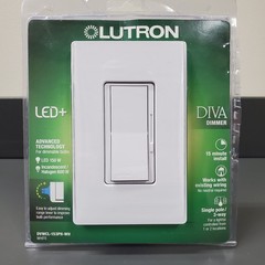 Lutron DVCL-153PR-WH Diva 120V Single Location or 3-Way CFL/Digital LED Dimmer