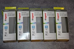 Lot of 5 Legrand Radiant Paddle Wall Light Switches Gray 1-Pole 15A, NEW in box